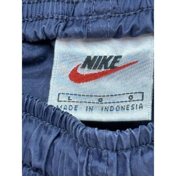 Vintage Nike Track Pants Men L Blue Windbreaker Ankle Zip Nylon Unlined 90s Y2K - Picture 7 of 10